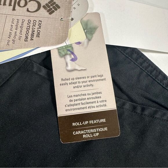 NWT Columbia Size 16 Black Women’s Carroll Creek Pant Straight Leg Rolled Up Leg - Picture 15 of 15